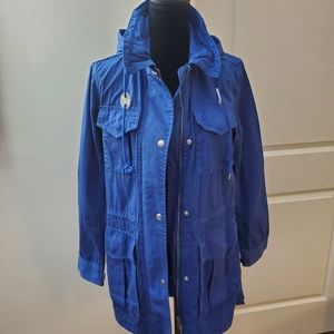 J.Crew Fatigue Hooded Jacket Cobalt blue Sz XS